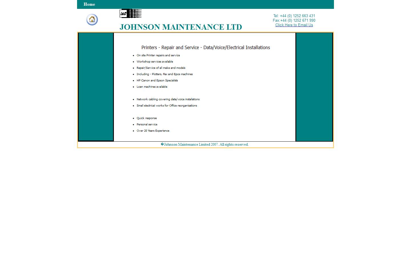 Johnson Maintenance Ltd Website