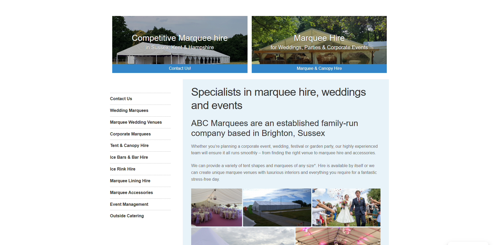 ABC Marquees Website