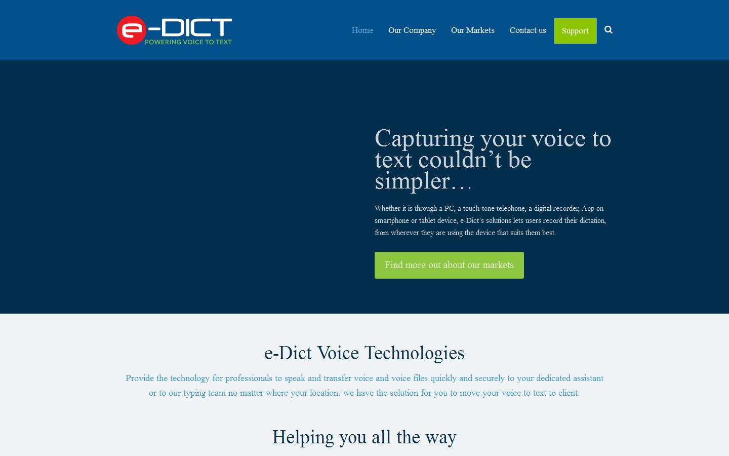 E-dict Transcription Services Website