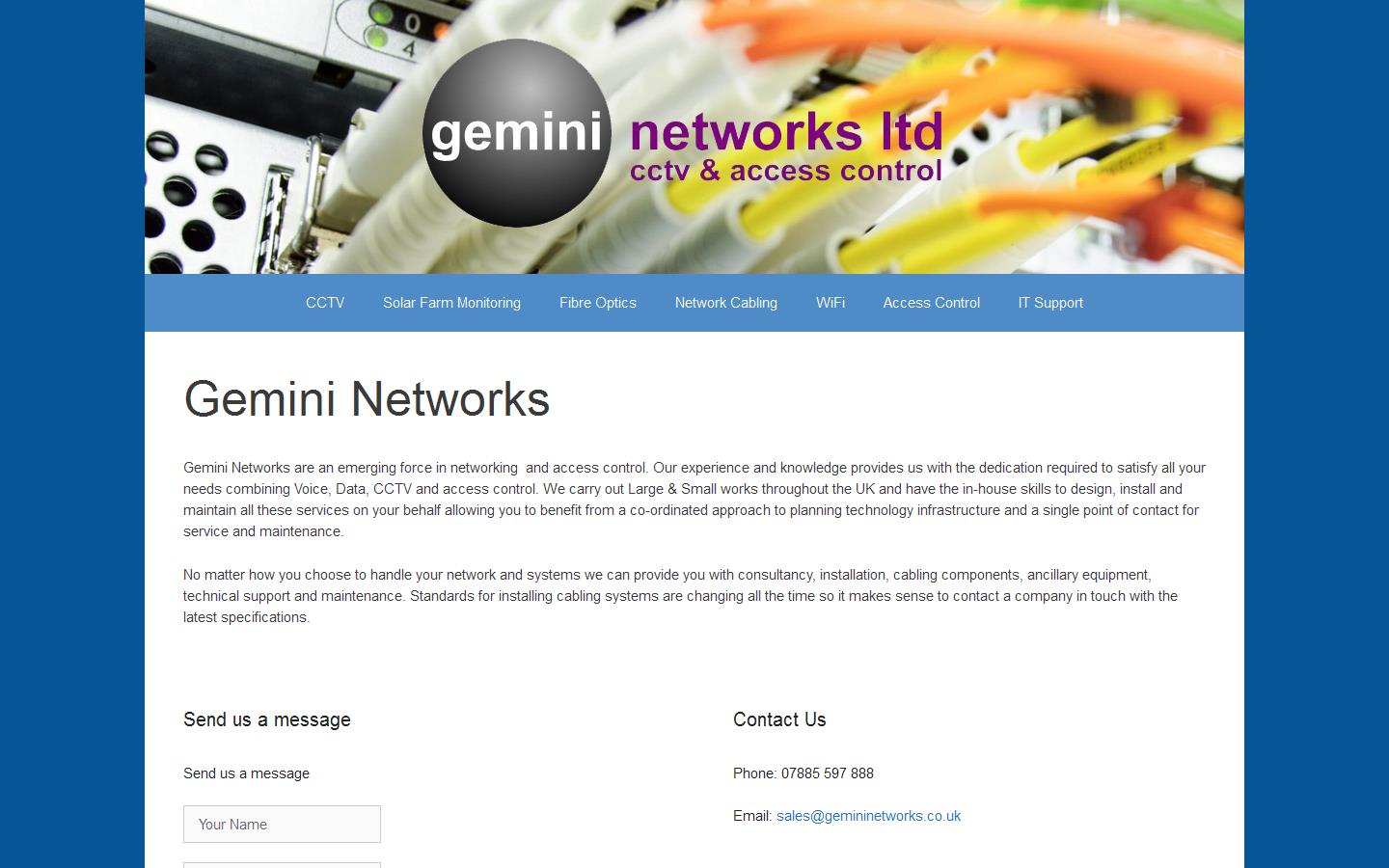 Gemini Networks Ltd Website
