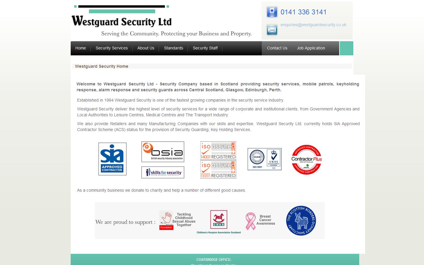 Westguard Security Ltd Website