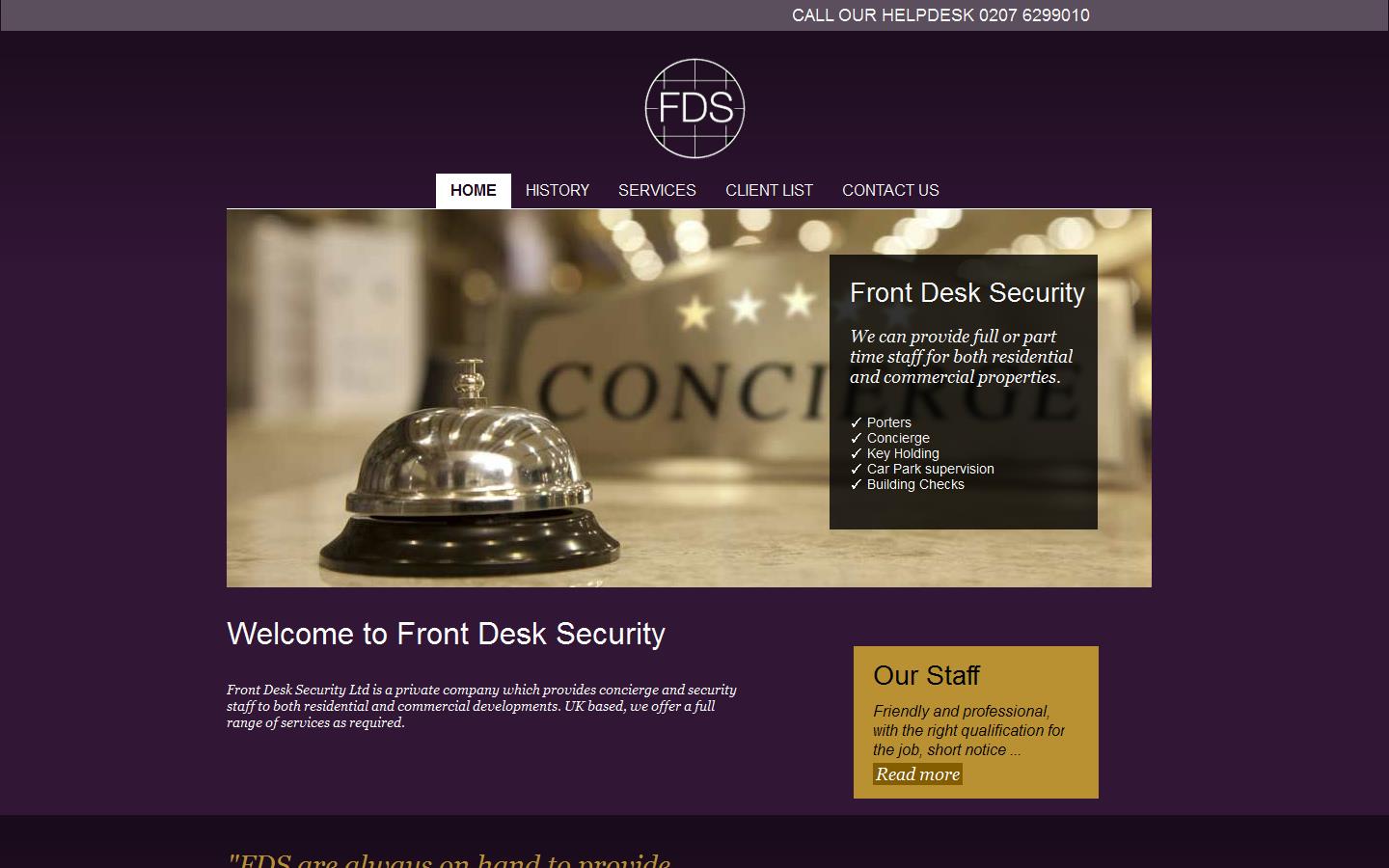 Front Desk Security Ltd Website