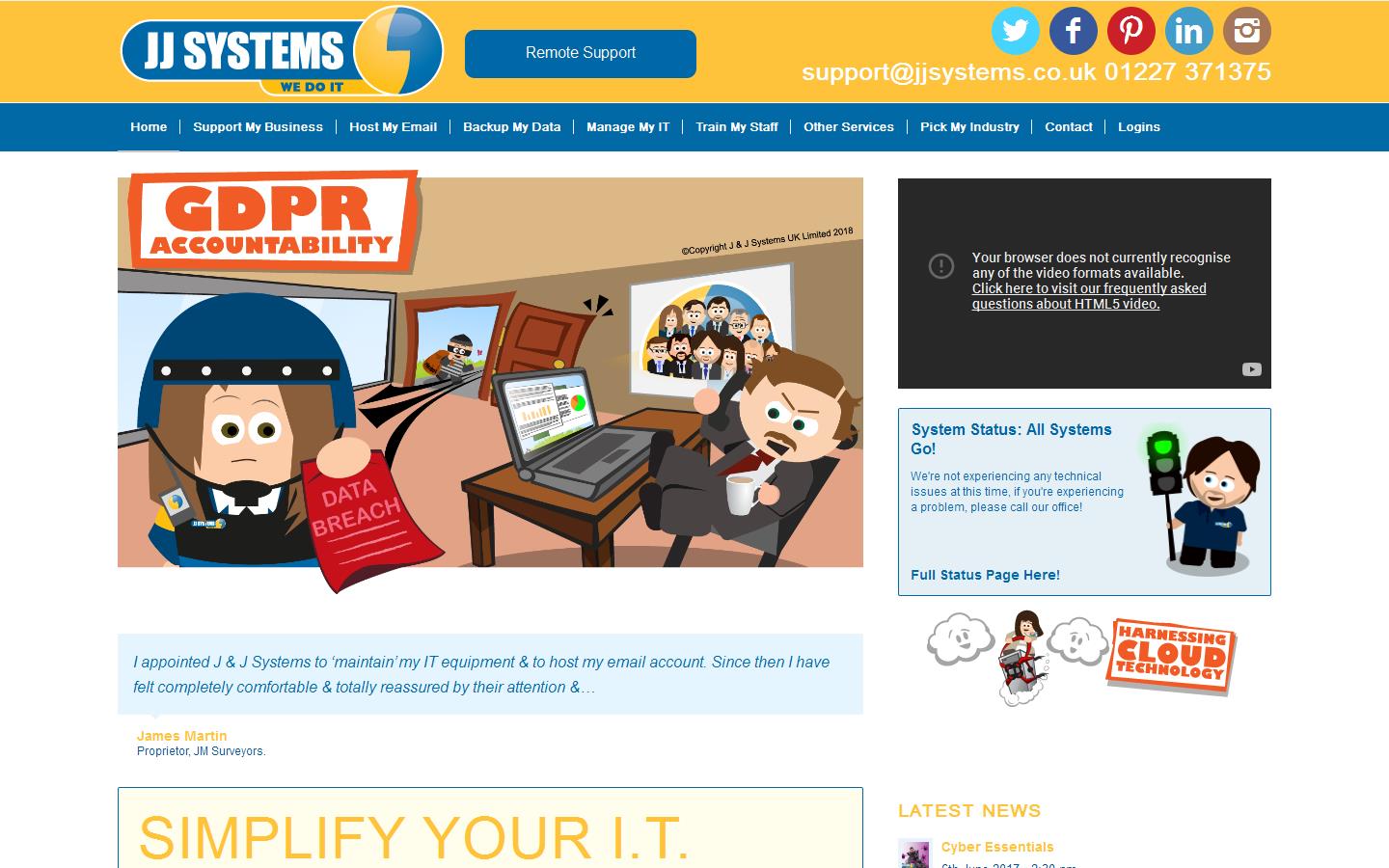 J & J Systems UK Ltd Website