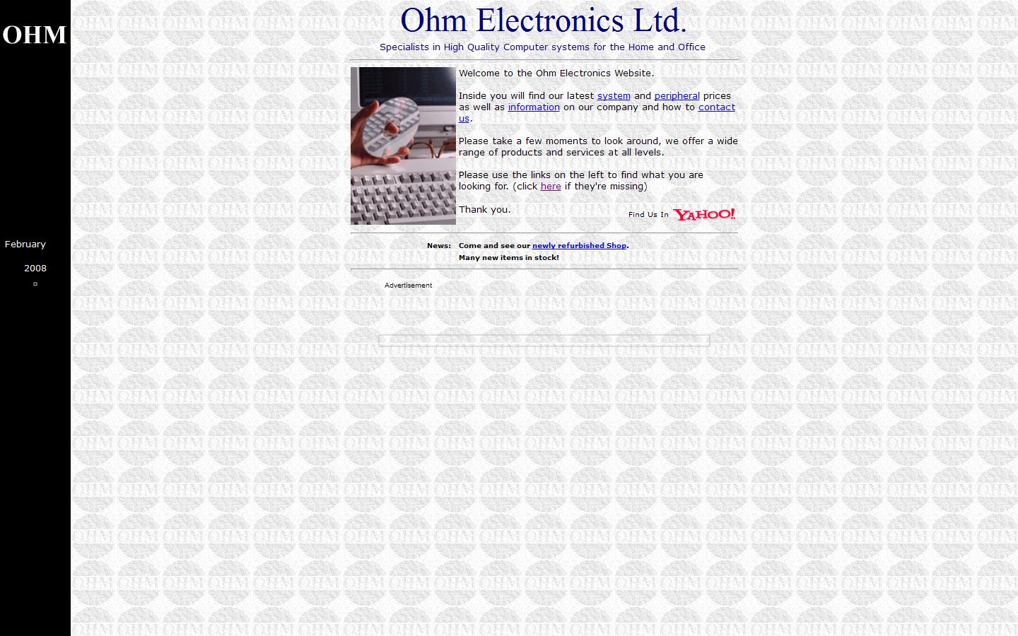 O H M Electronics Ltd Website