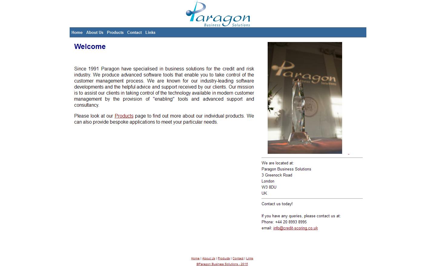 Paragon Business Solutions Ltd Website