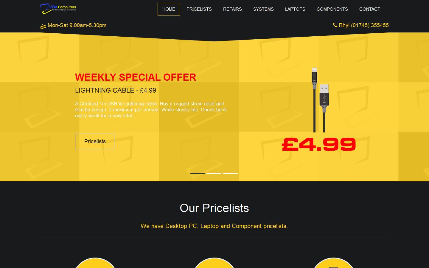 V F M Computers Website