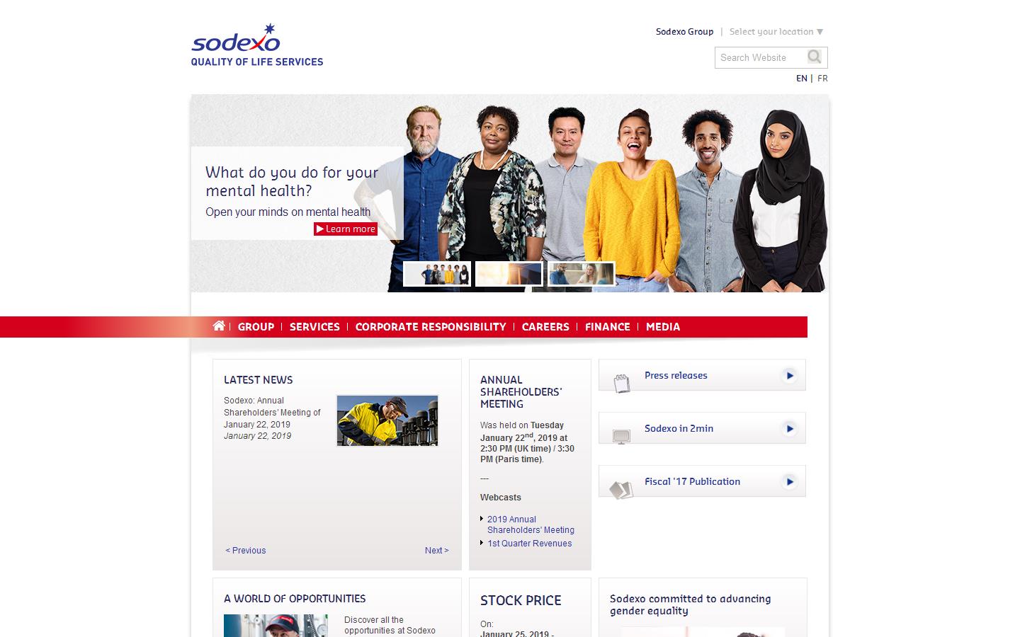 Sodexo Ltd Website