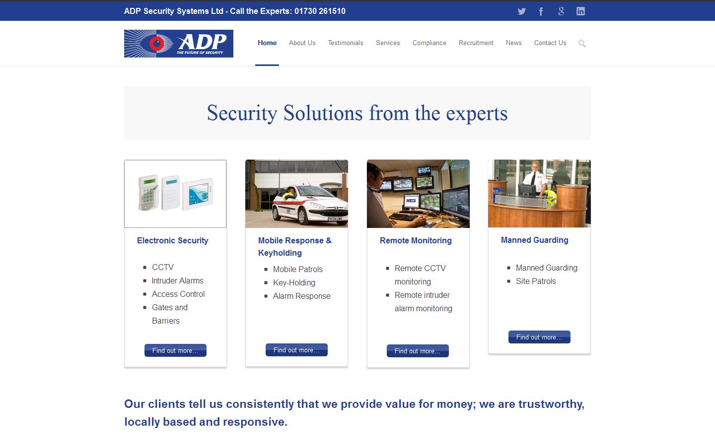 ADP Security Systems Ltd Website