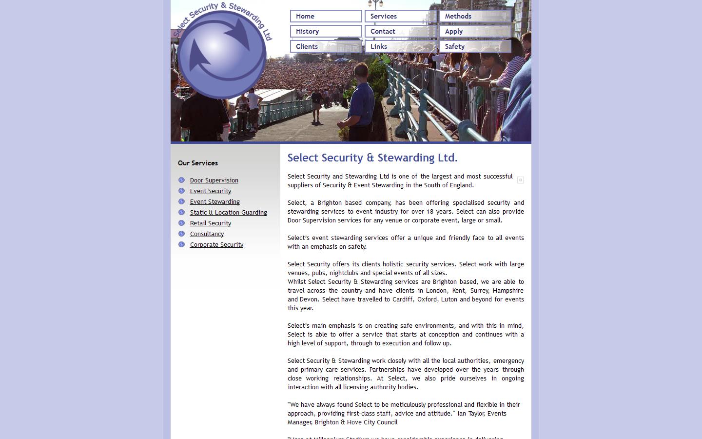 Select Security & Stewarding Ltd Website