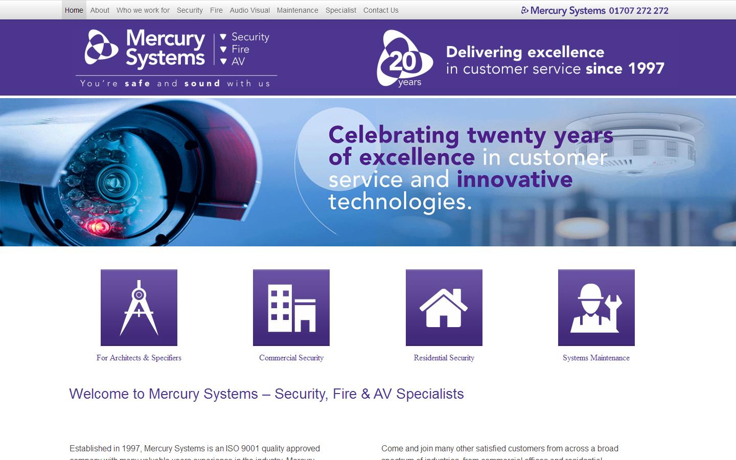 Mercury Security Systems Website