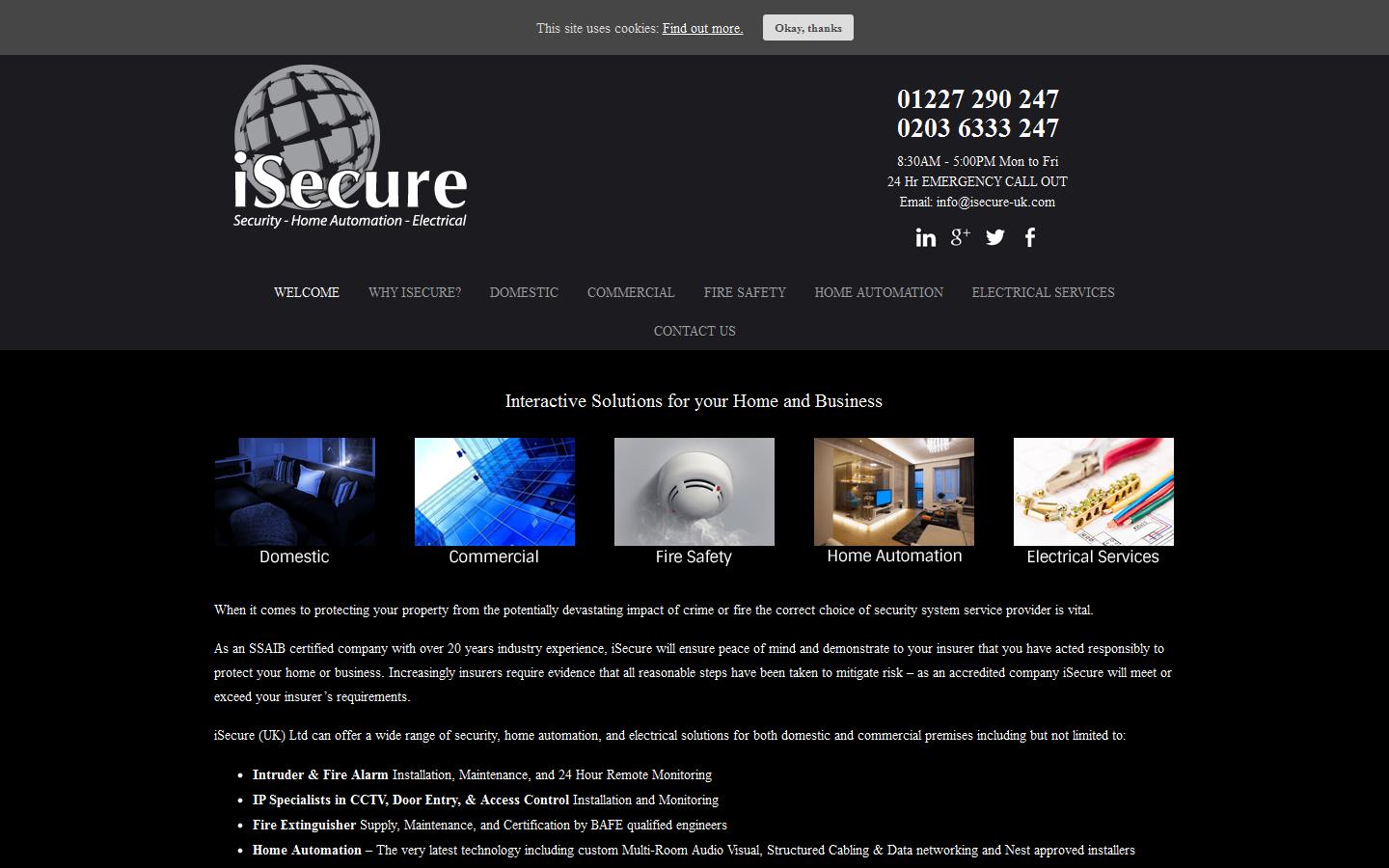 Isecure UK Ltd Website