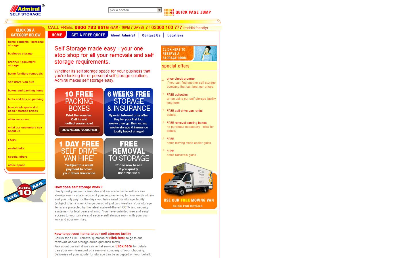 Admiral Removals & Self Storage Ltd Website