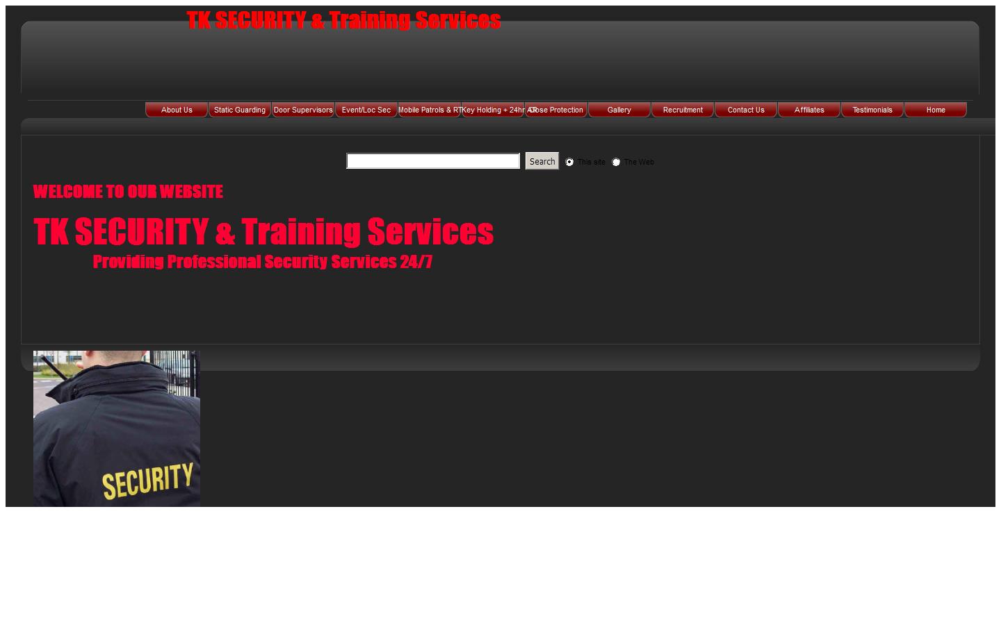 T K Security & Training Services Ltd Website