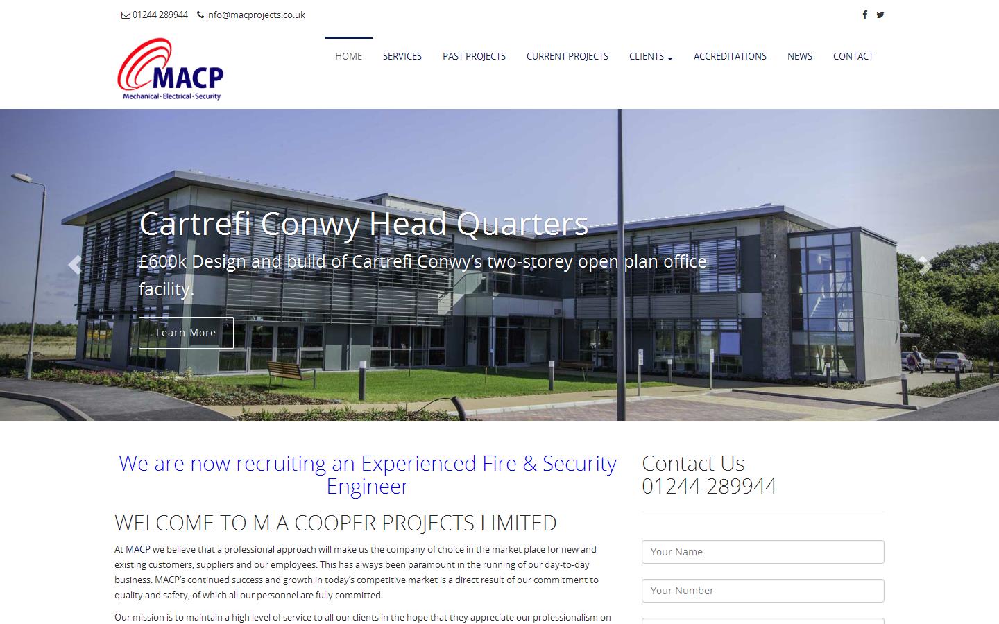 M A Cooper Projects Ltd Website