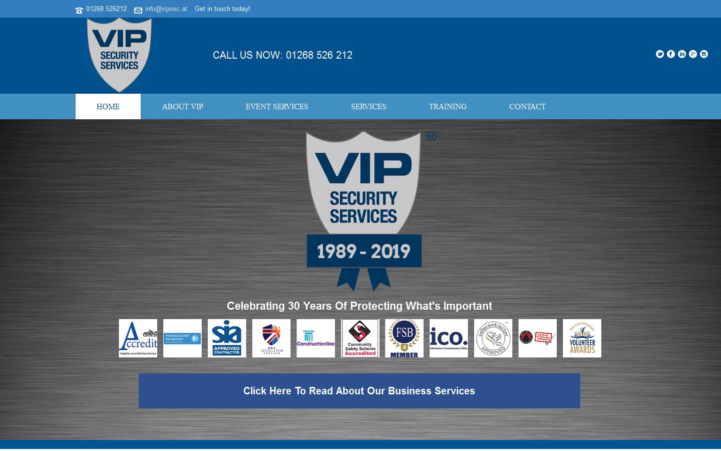 VIP Security Essex Ltd Website