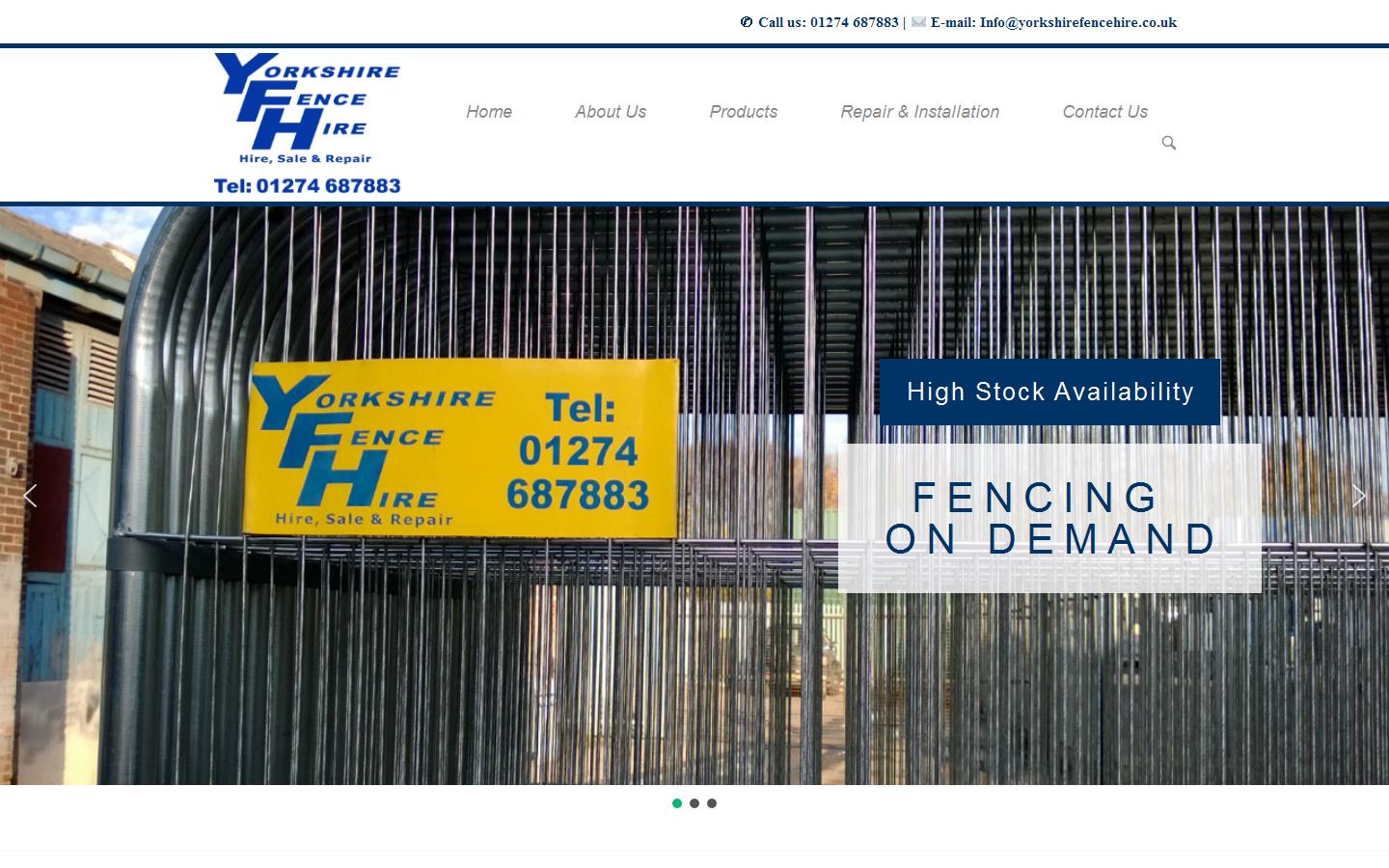 Yorkshire Fence Hire Ltd Website