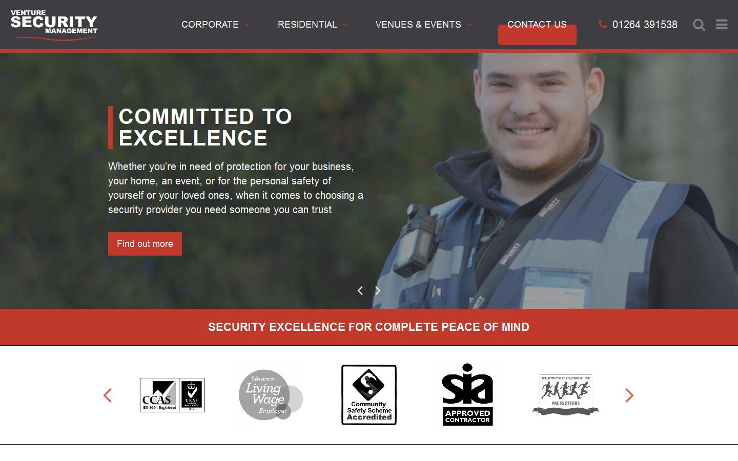 Venture Security Management Website