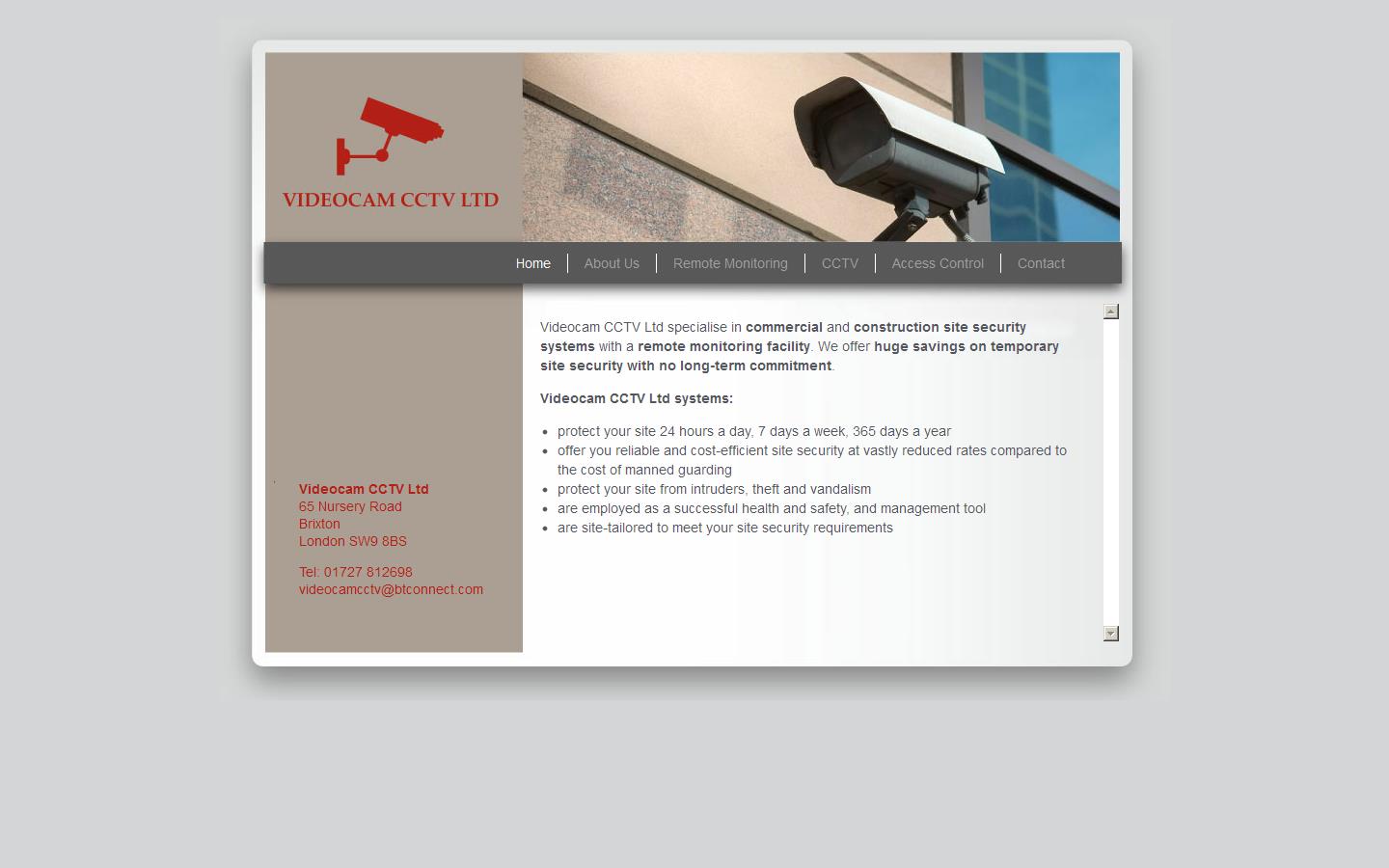 Videocam C C T V Ltd Website