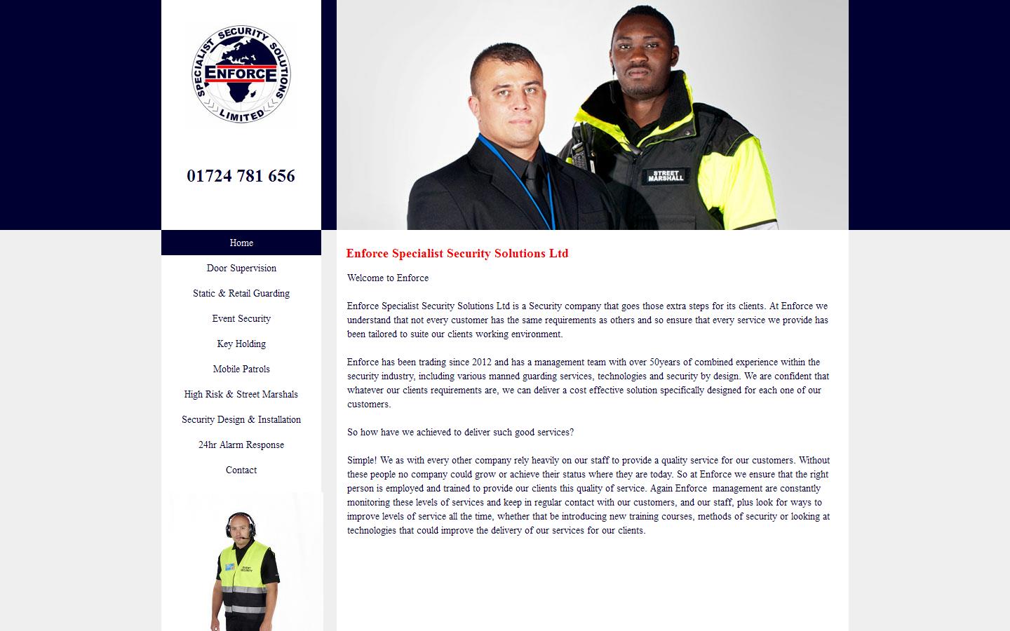 Enforce Specialist Security Solutions Ltd Website