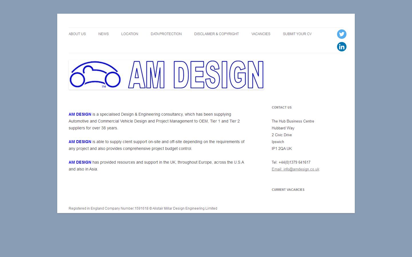 A M Design Website