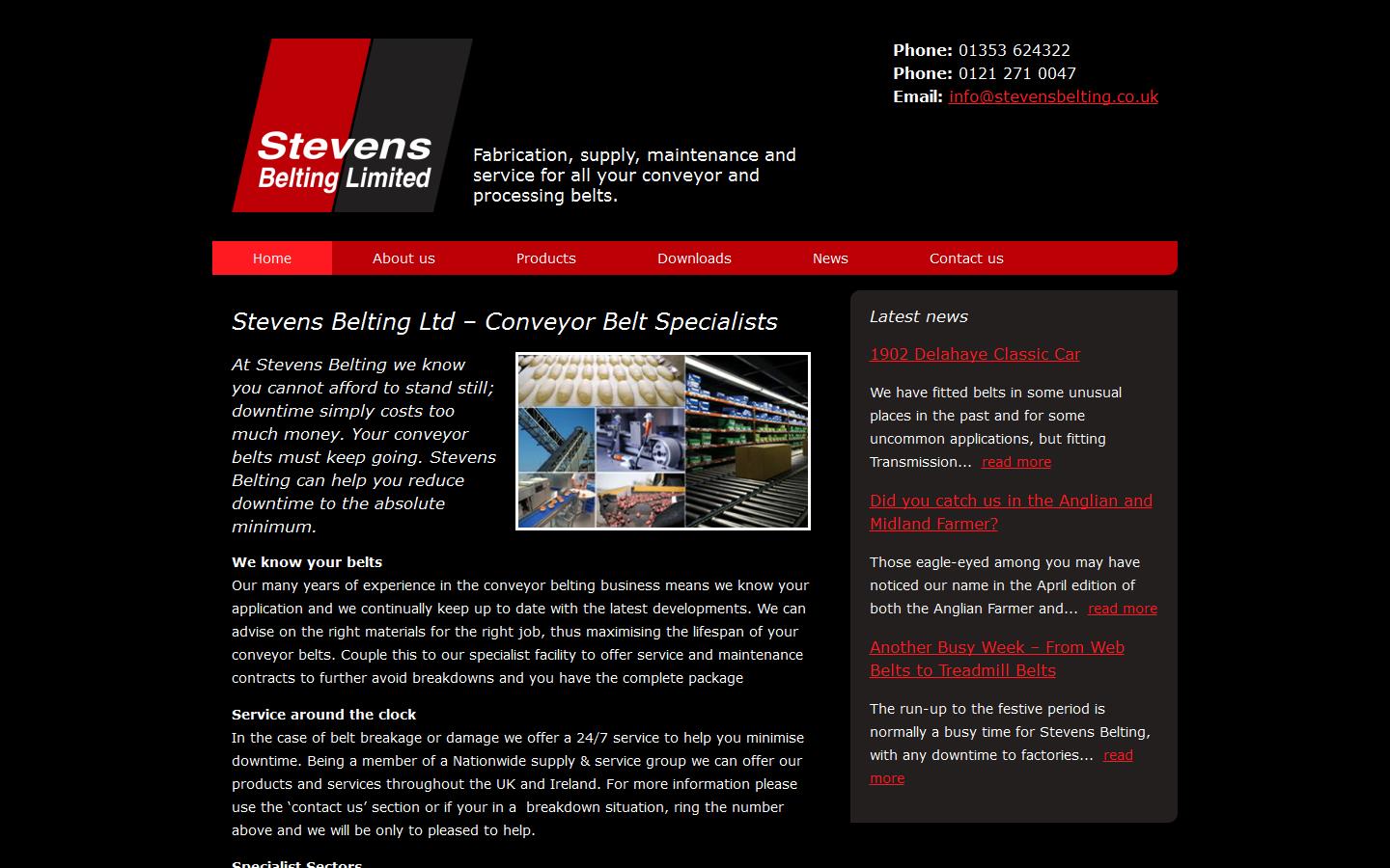 Stevens Belting Website