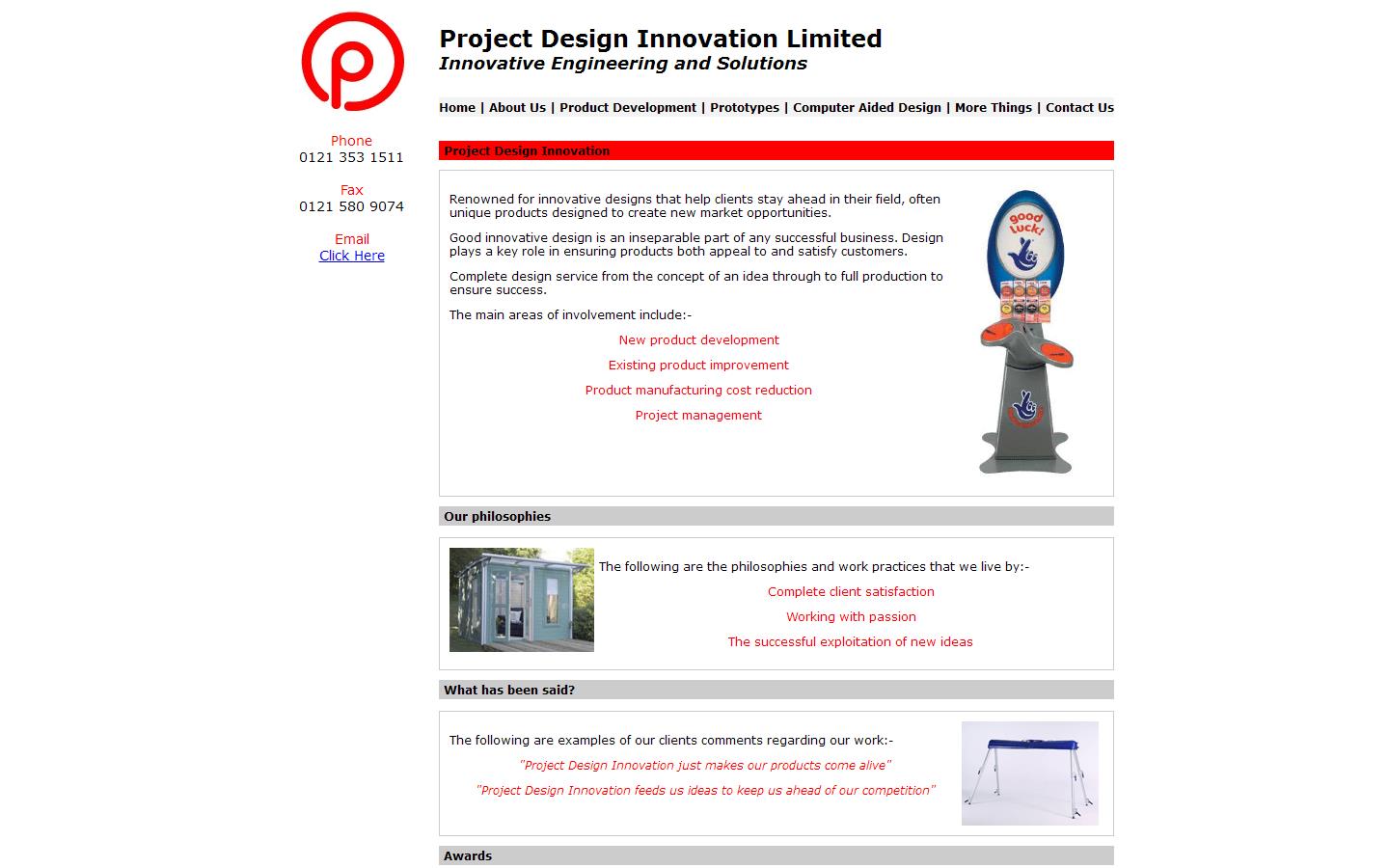 Project Design Innovation Ltd Website