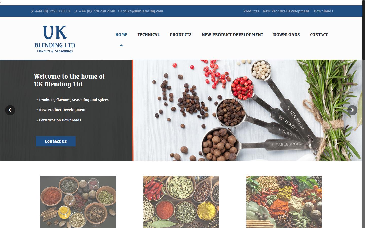 UK Blending Ltd Website