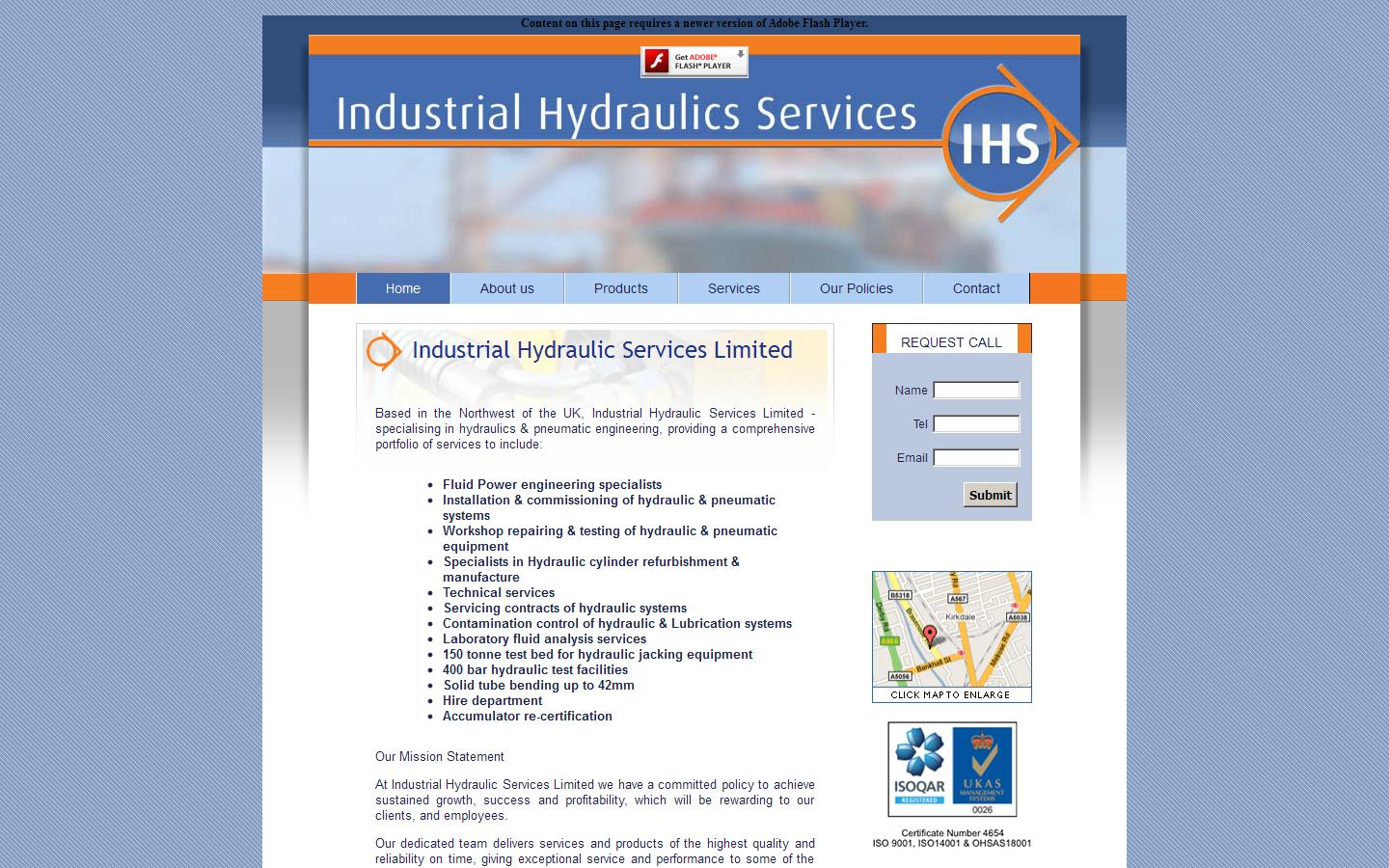 Industrial Hydraulic Services Website