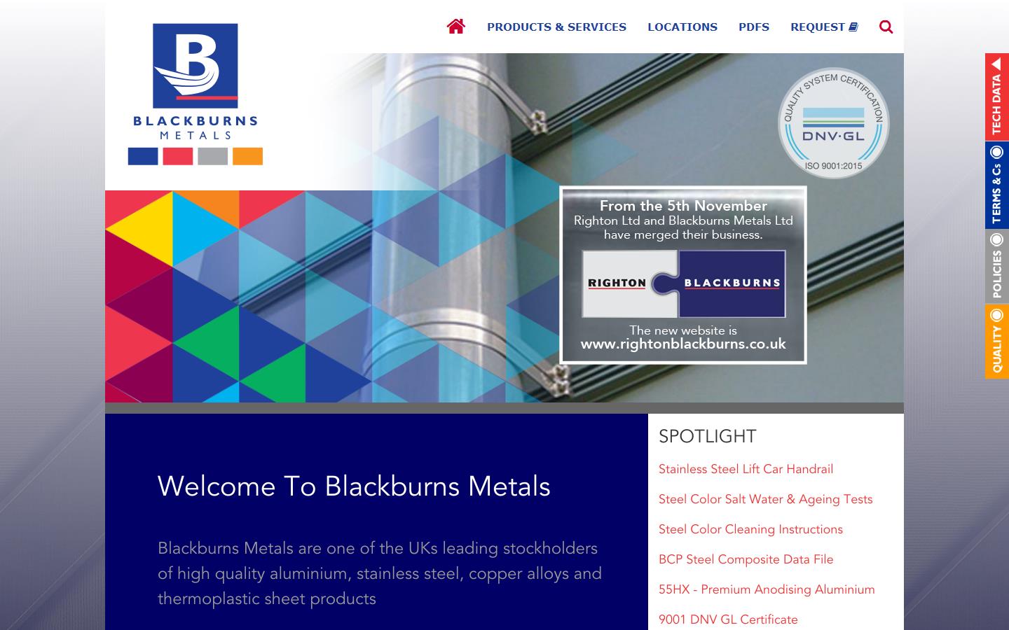 Blackburns Metals Website