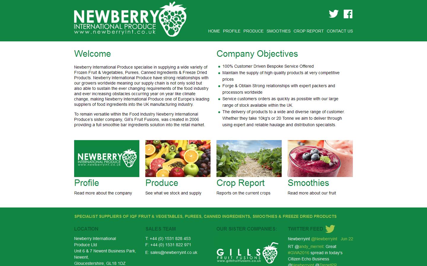 Newberry International Produce Ltd Website