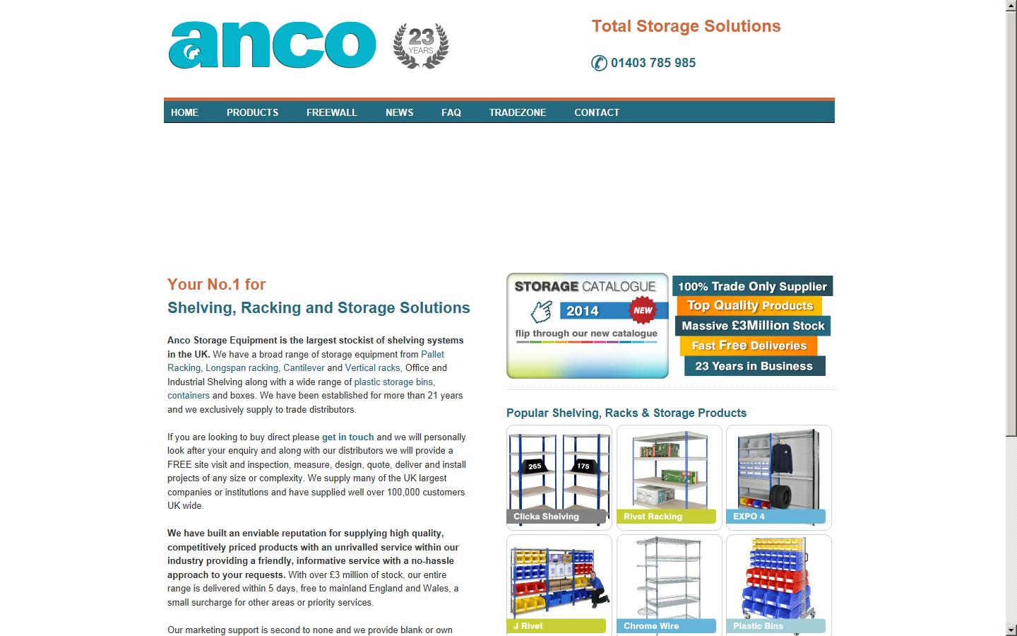 Anco Storage Equipment Ltd Website