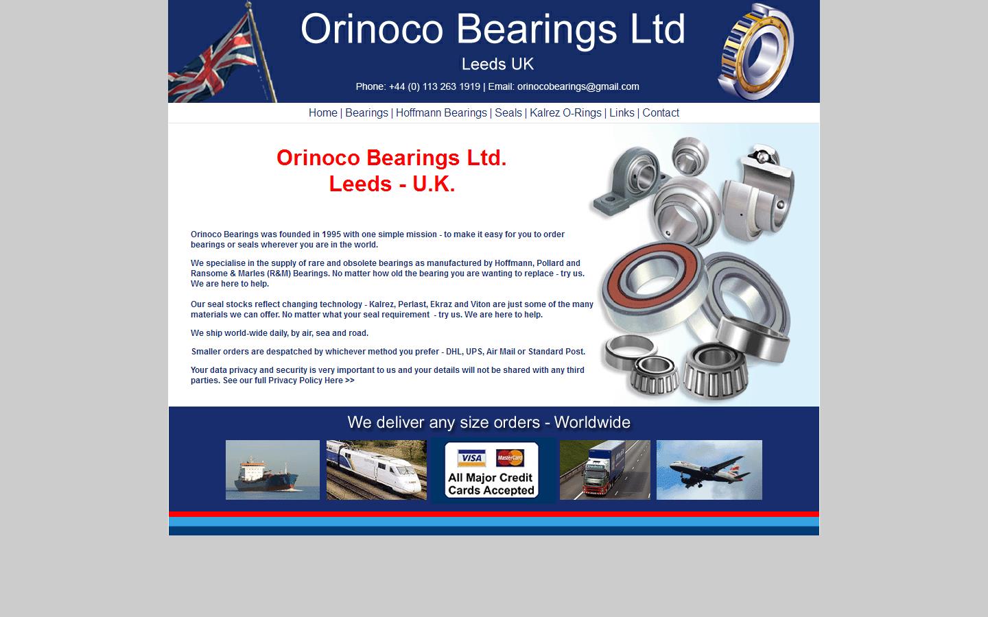Orinoco Bearings Ltd Website
