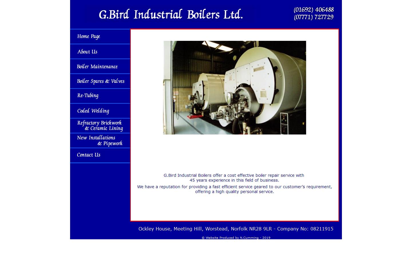 G Bird Industrial Boilers Ltd Website