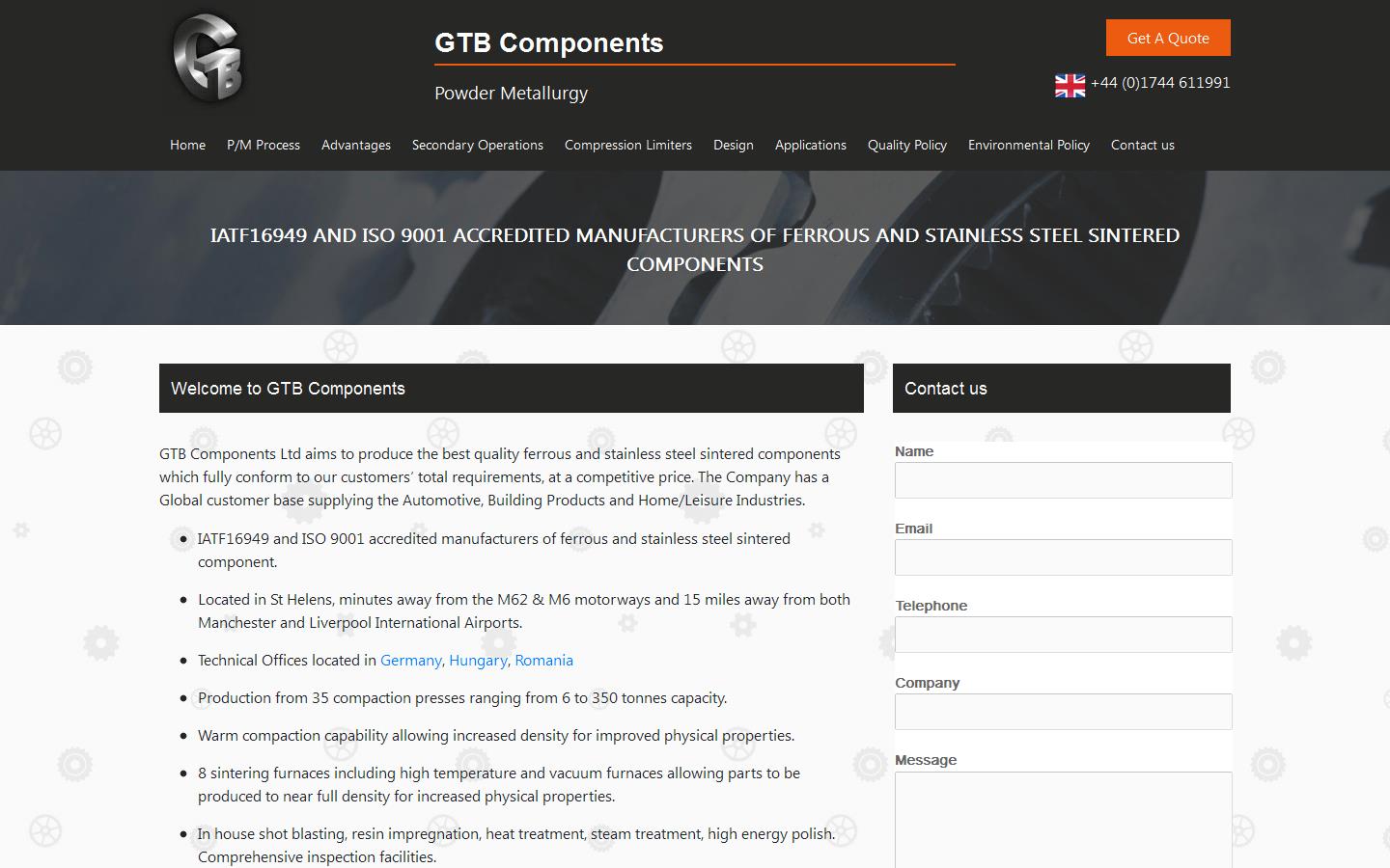 G T B Components Website
