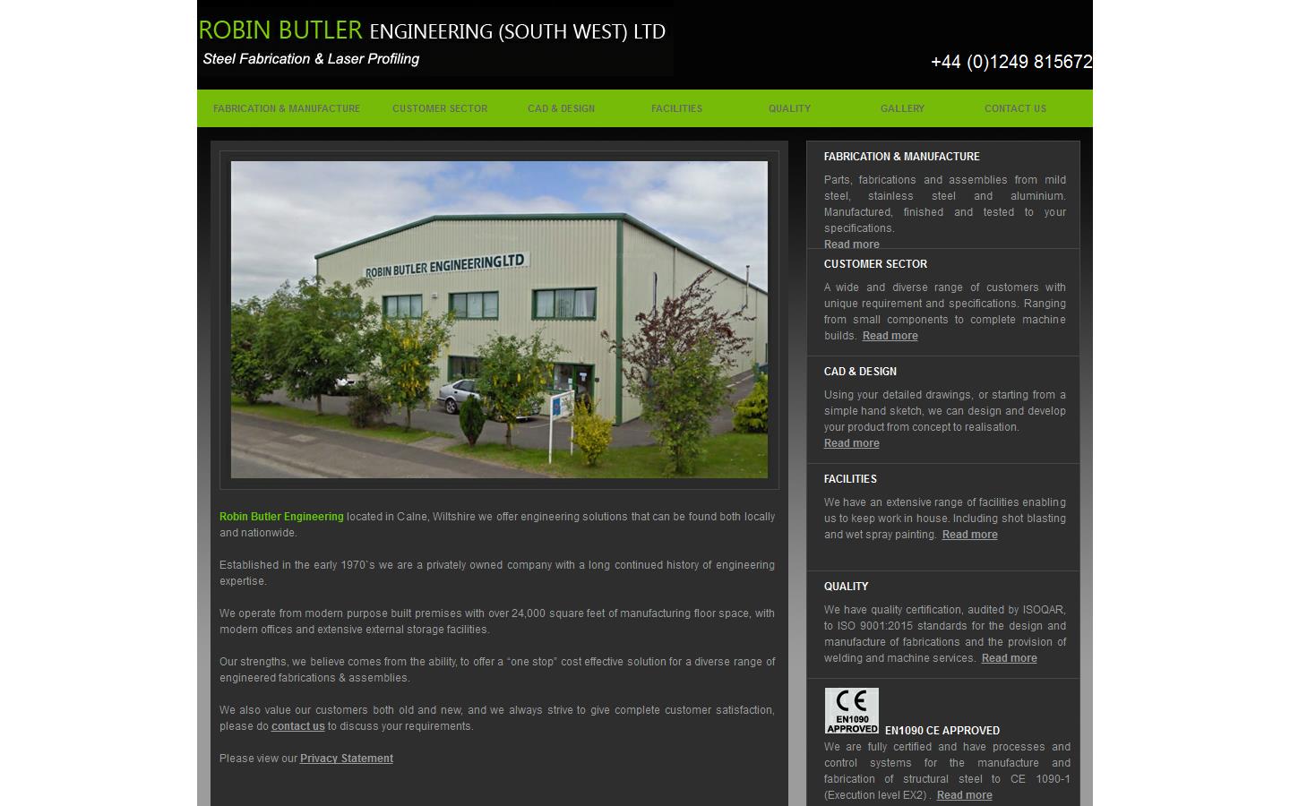 Robin Butler Engineering South West Ltd Website