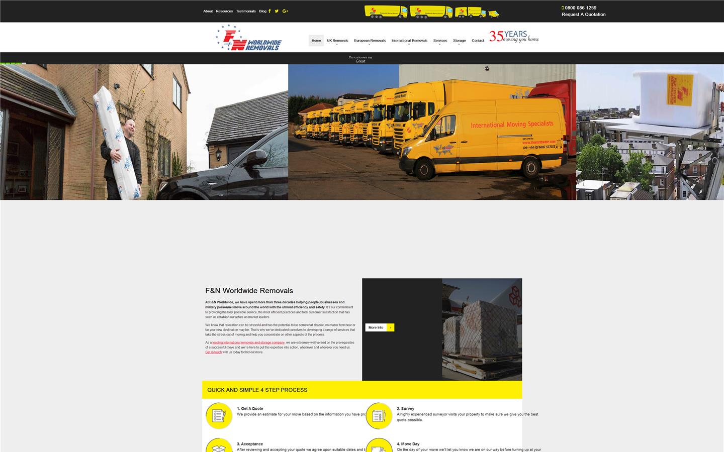 F & N Worldwide Movers Website