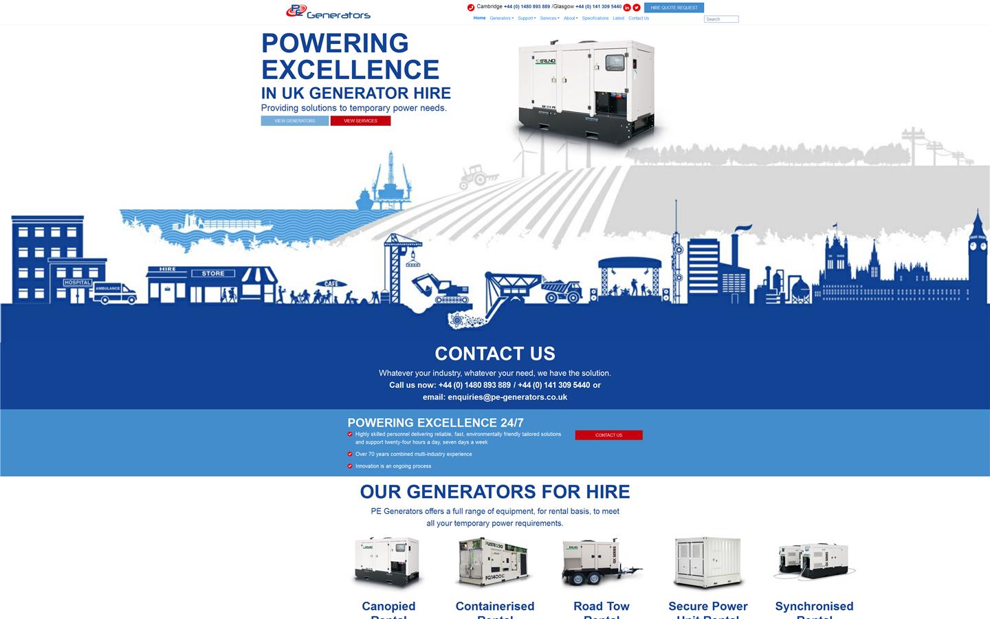 P E Generators Website