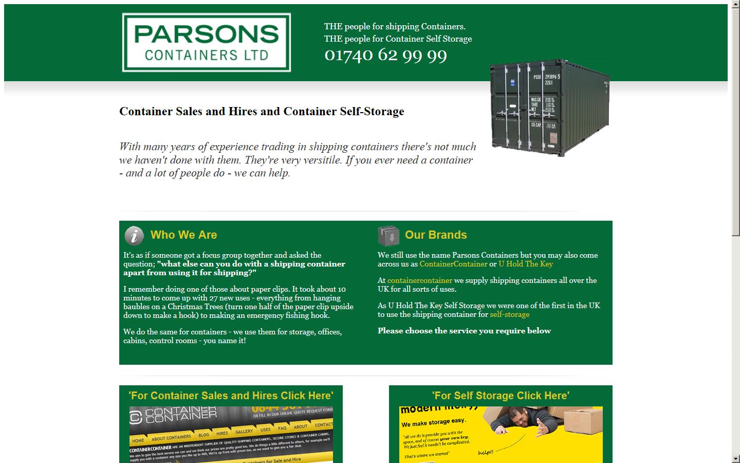 PARSONS CONTAINERS Website