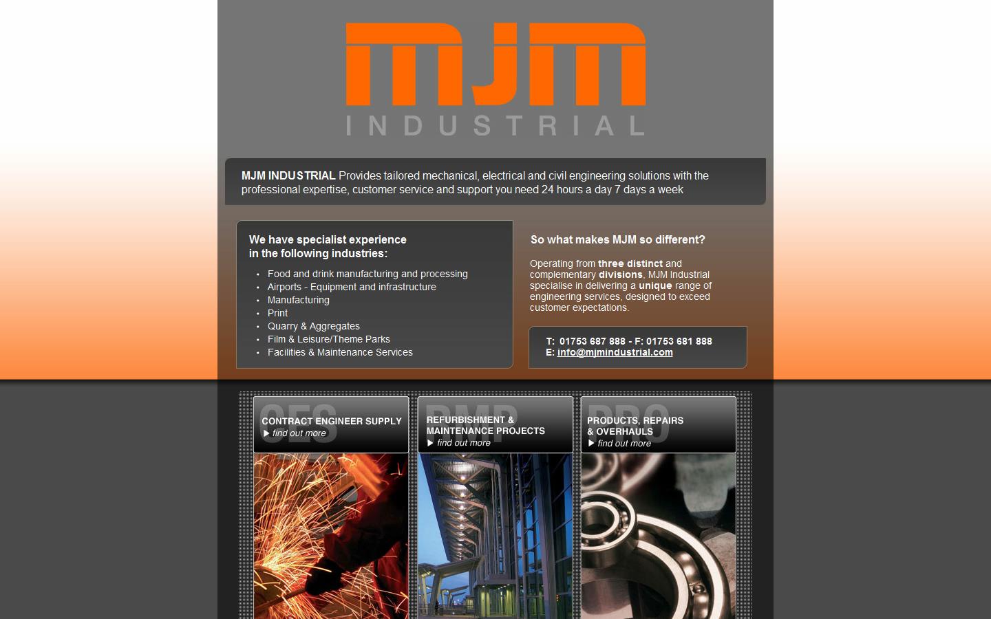 M J M Industrial Website
