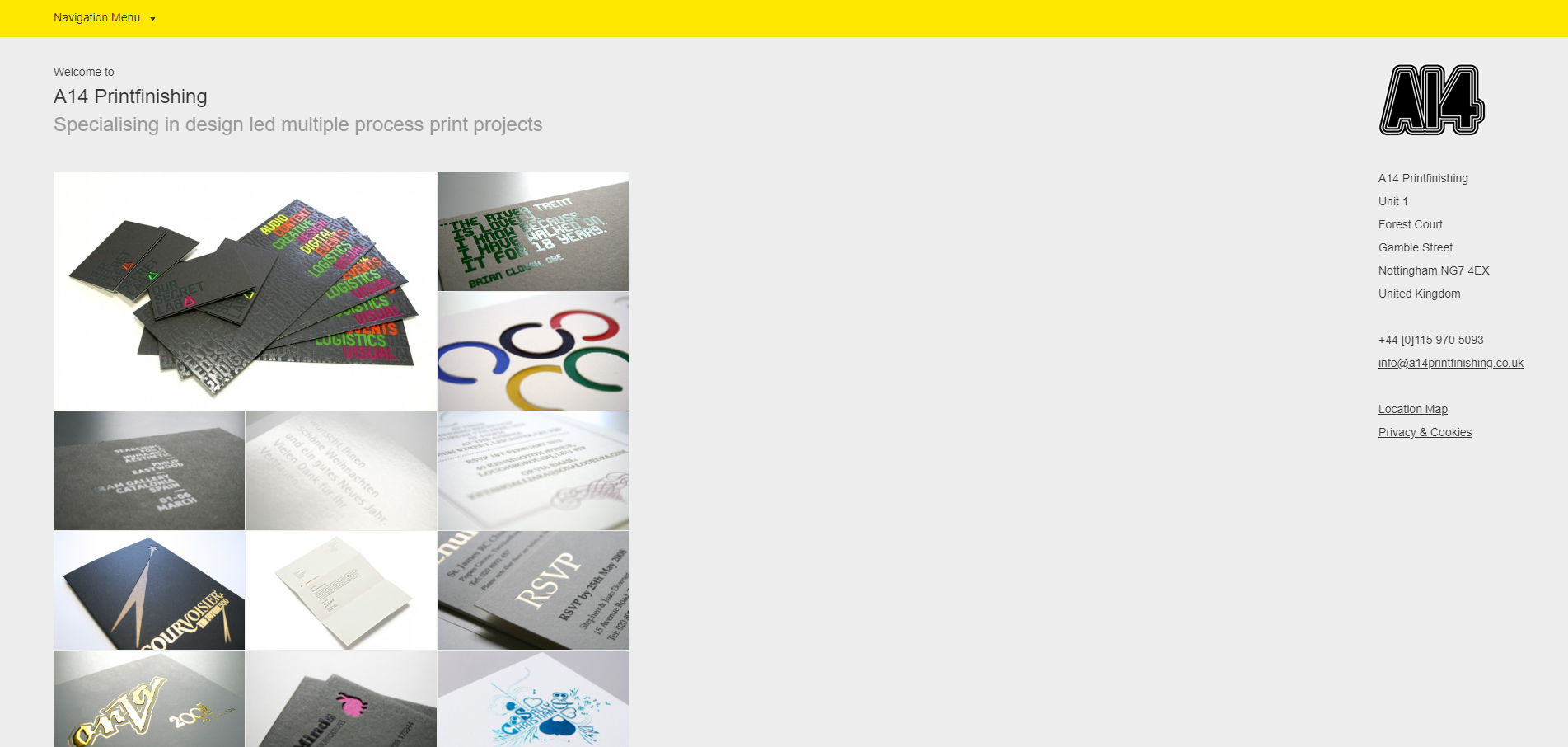 A14 Print Finishing Website