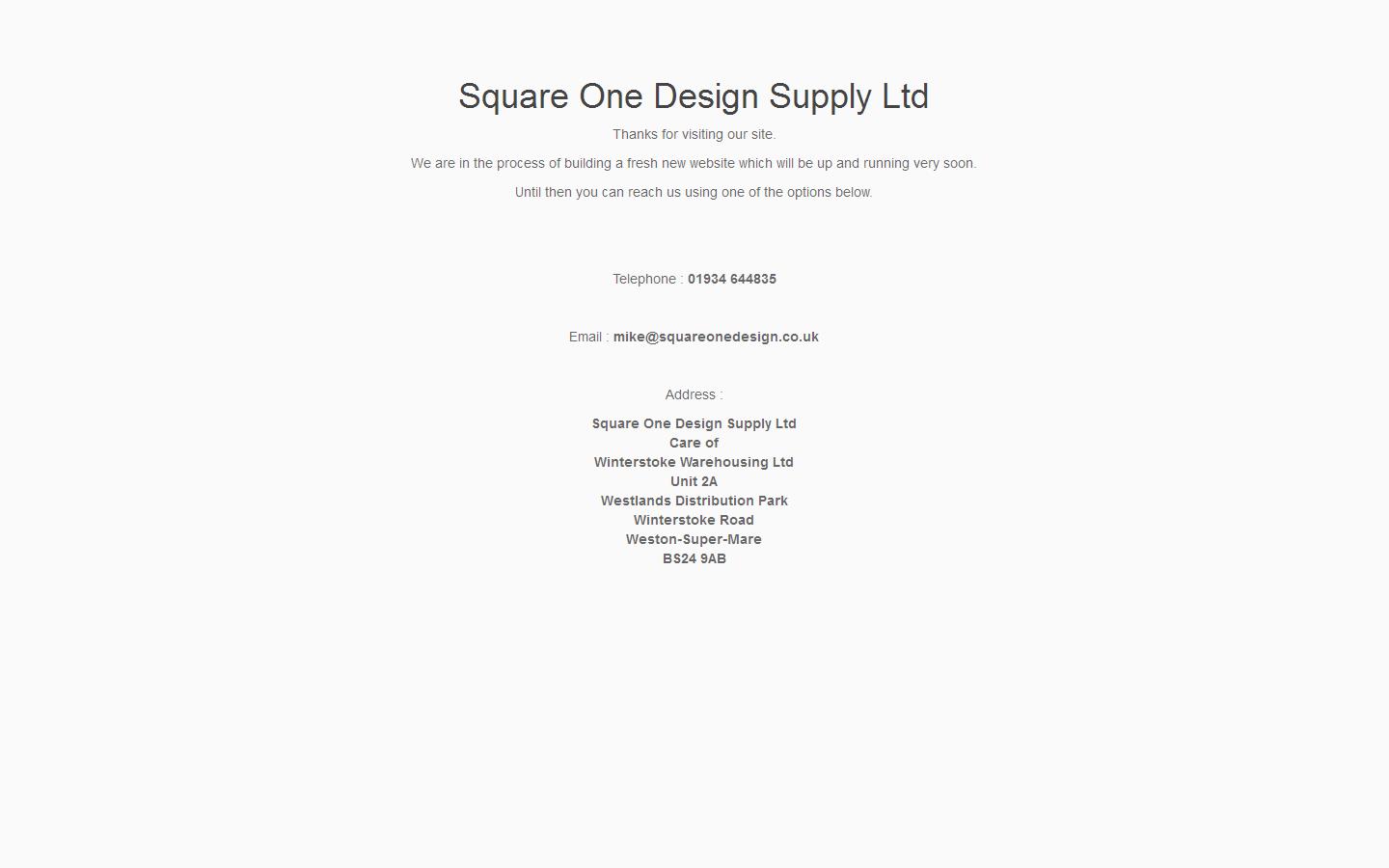 Square One Design Supply Ltd Website
