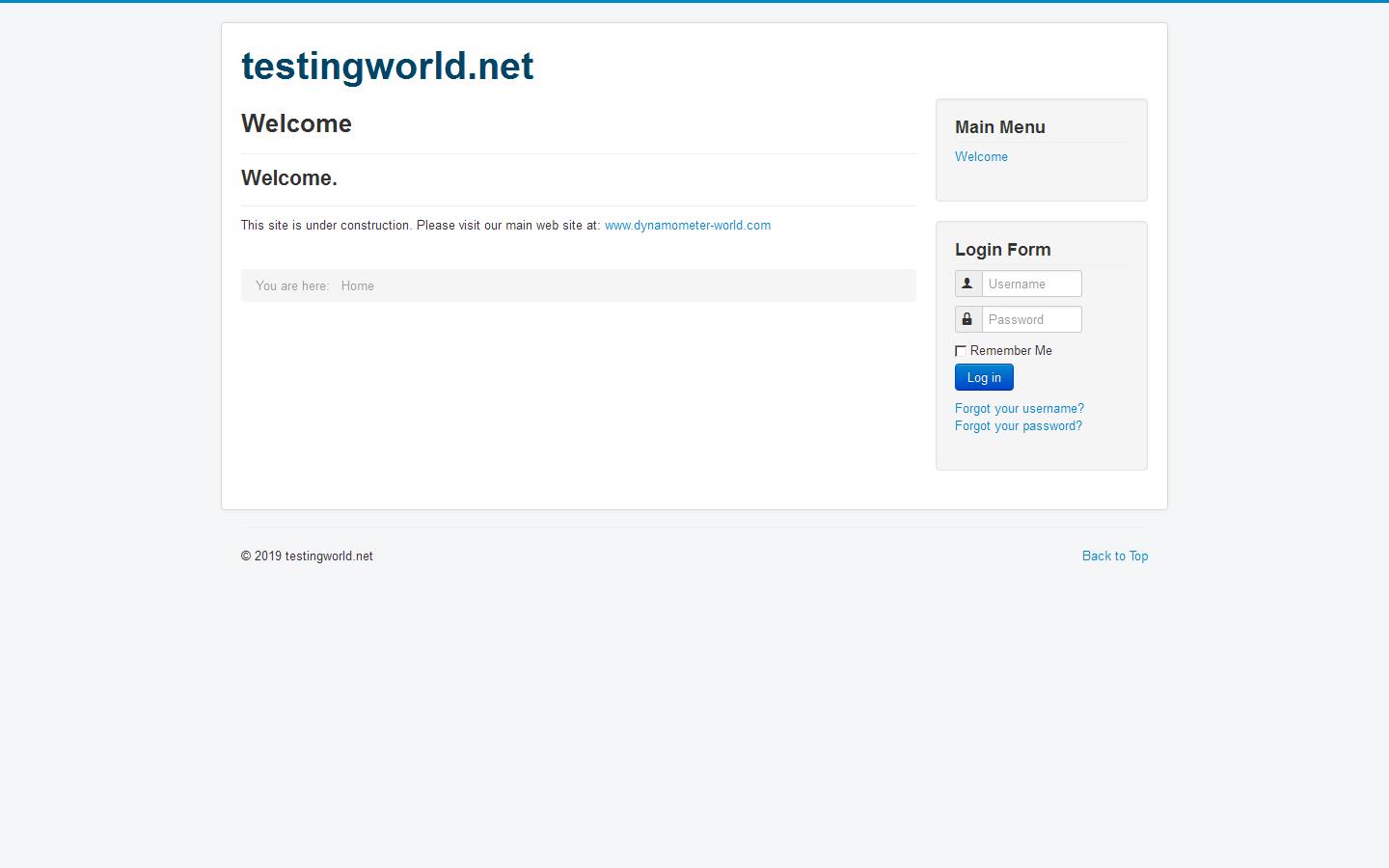 Testing World Net Ltd Website