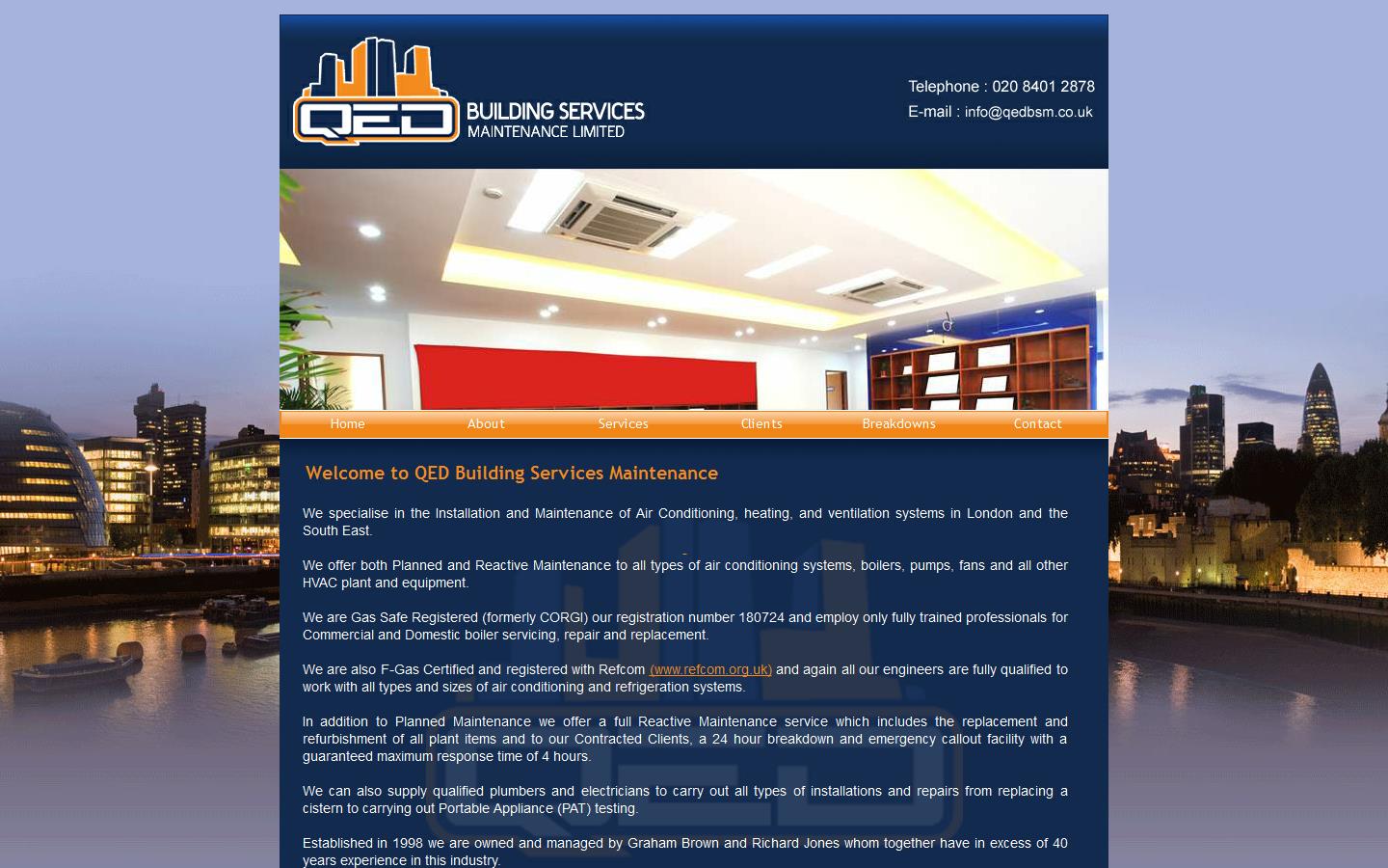 Q E D Building Services Maintenance Ltd Website