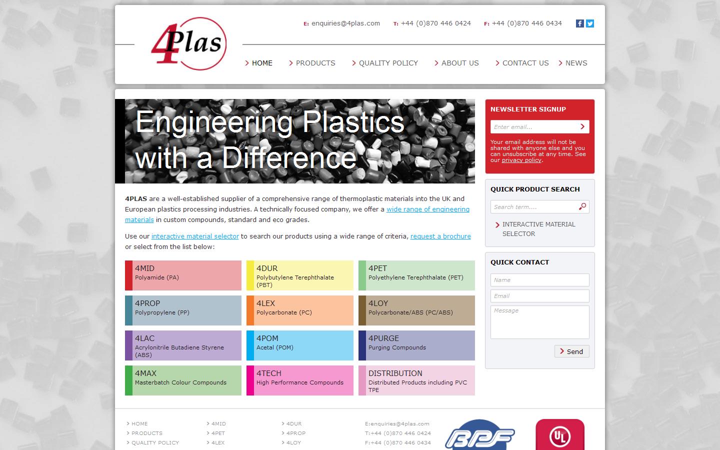 4Plas Ltd Website