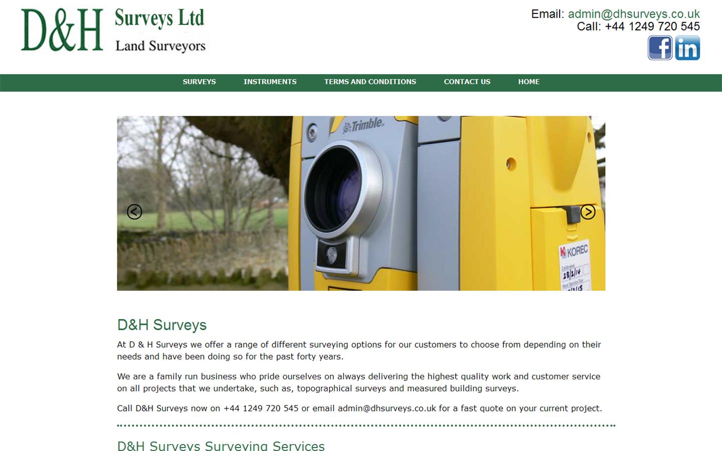 D & H Surveys Website