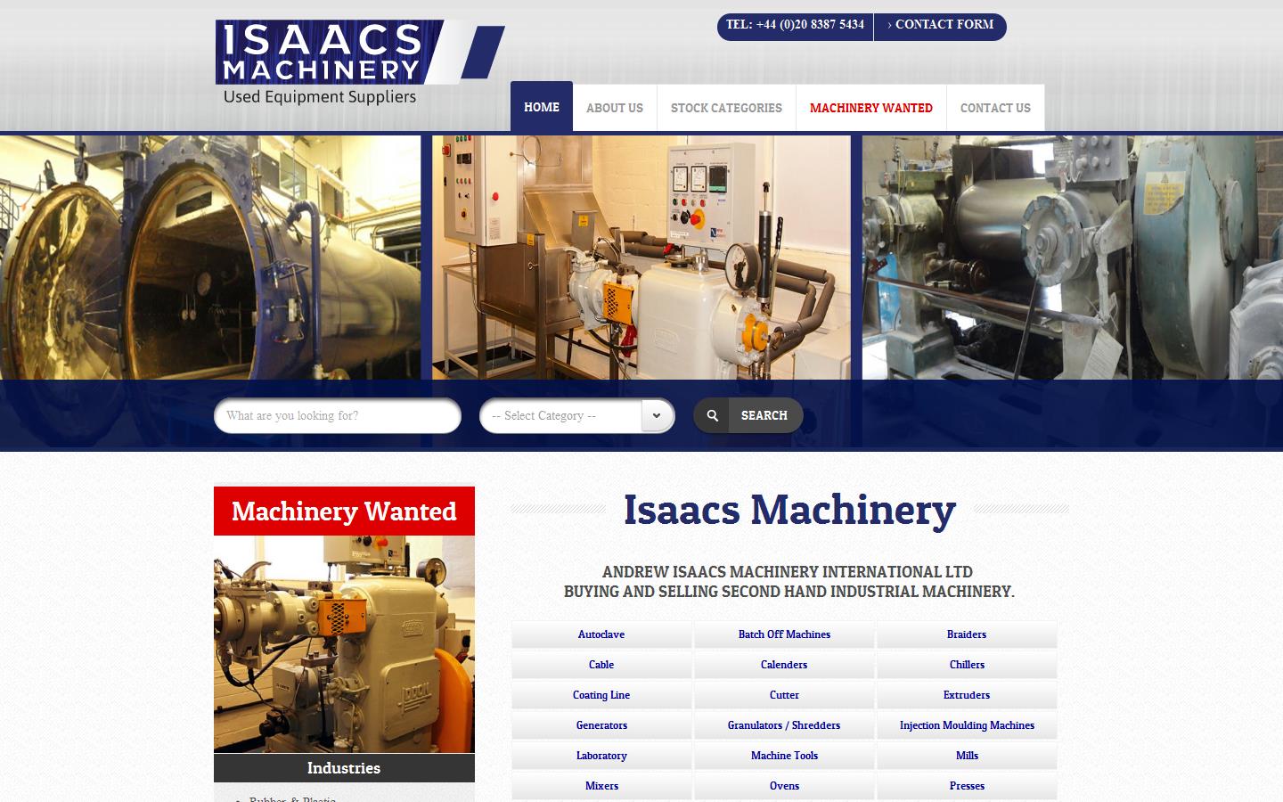Isaacs Machinery Website