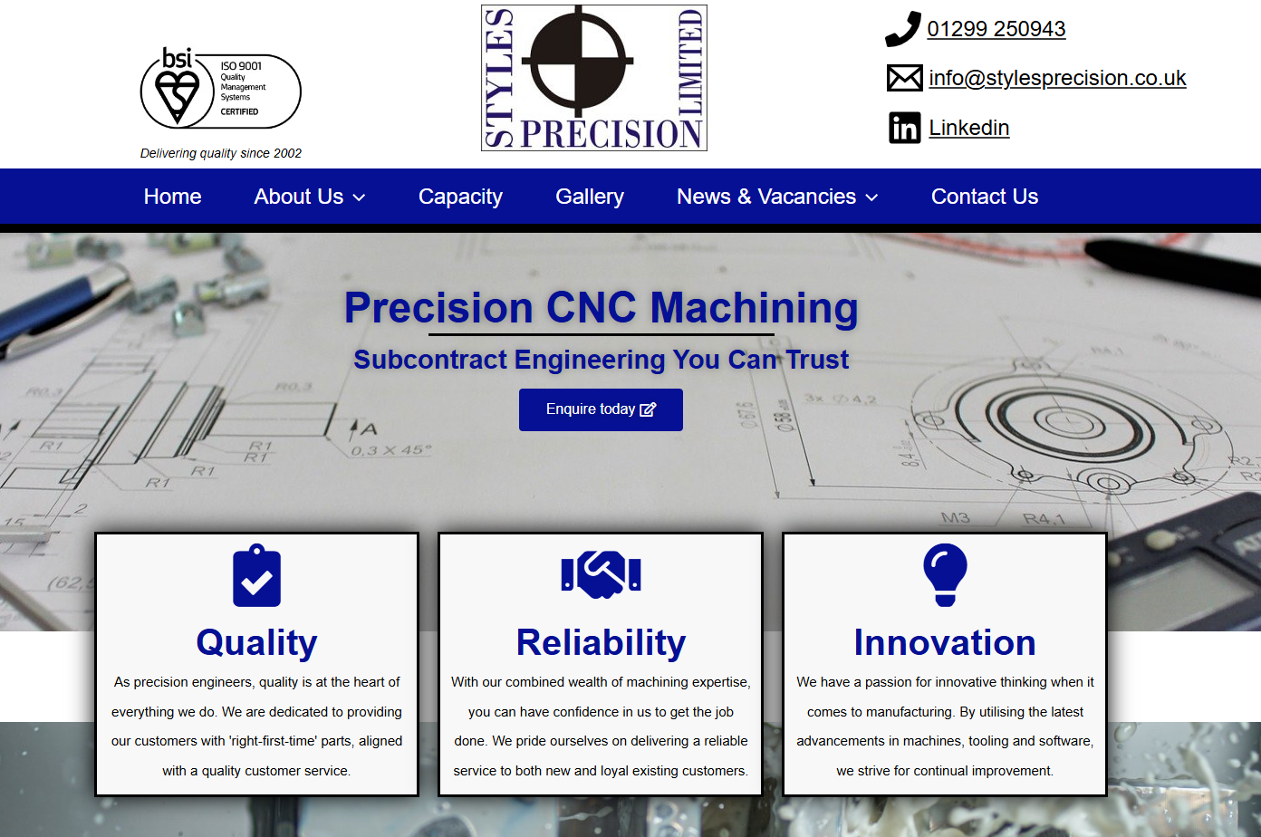 Styles Precision Ltd Website