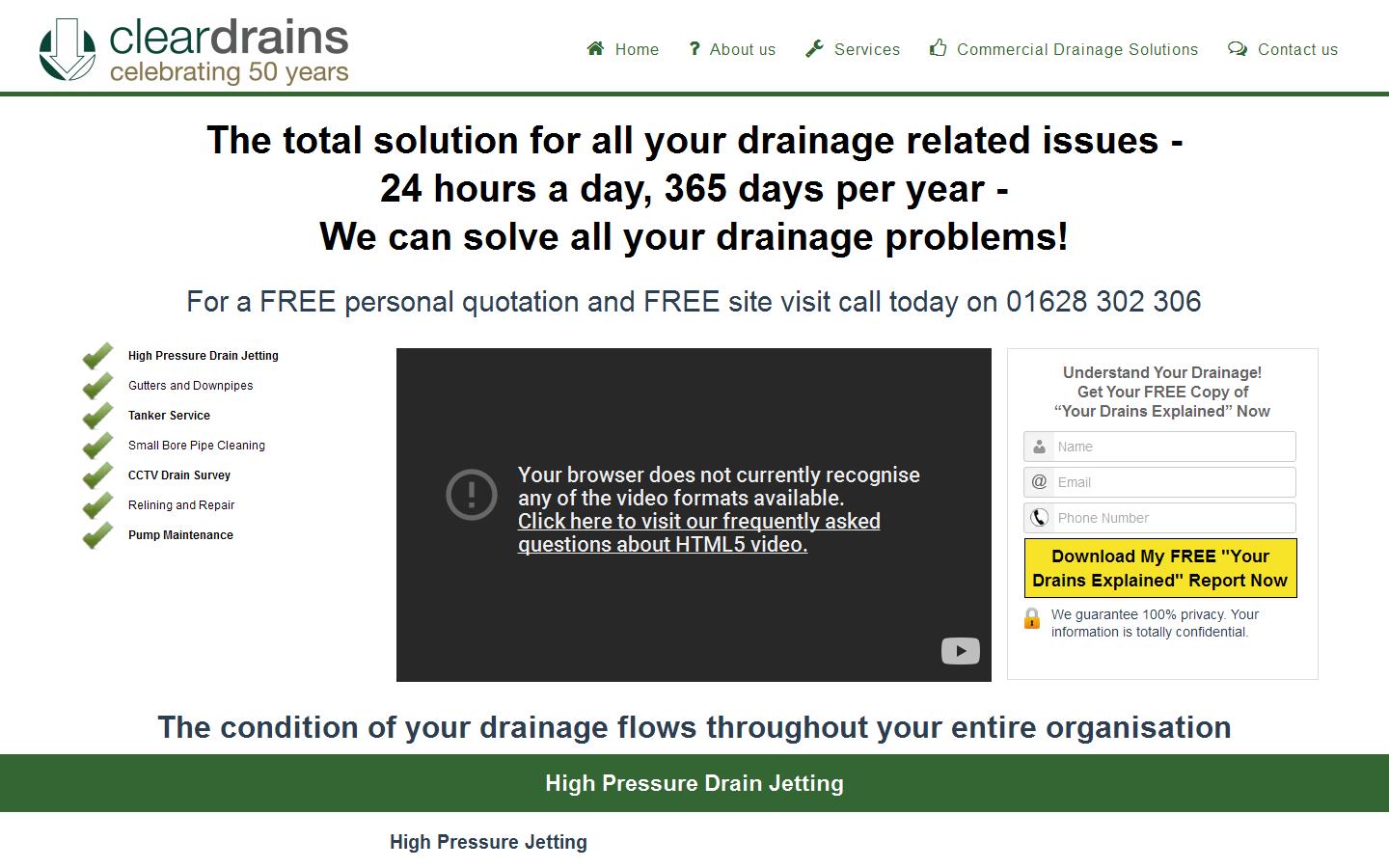 Clear Drains Website