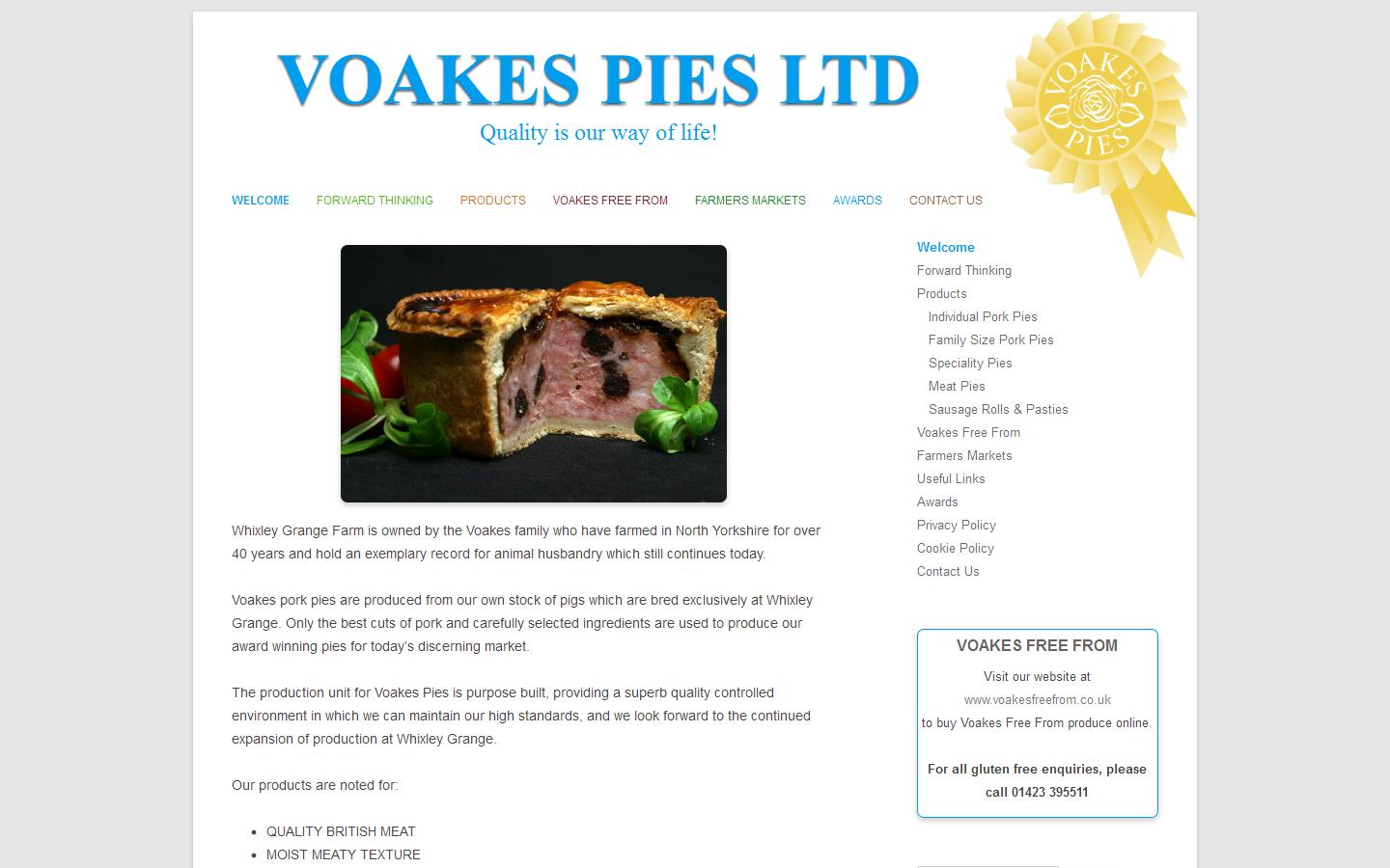 Voakes Pies Ltd Website