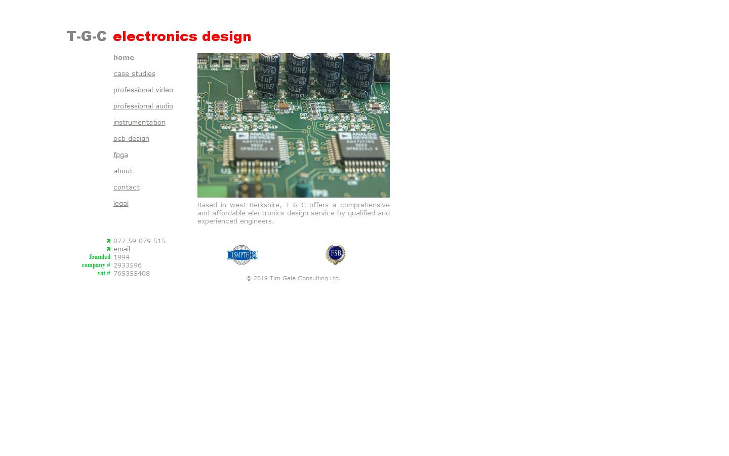 T G C Electronics Design Website